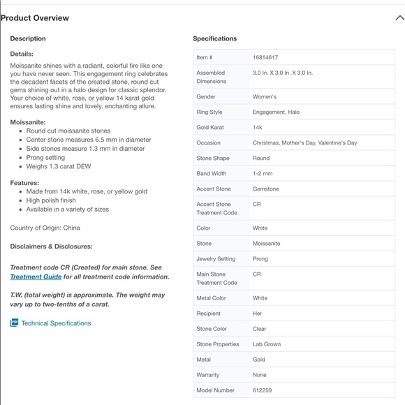 Beautiful 1 1/3 Carat Moissanite Halo Ring - Picture 7 of 7